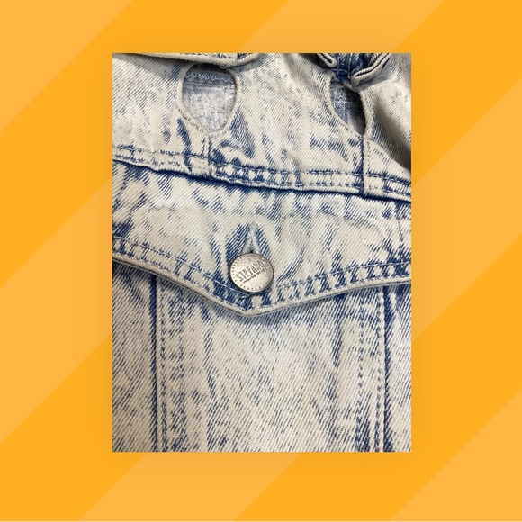 Vintage Stefano WorldWide Acid washed Oversized cropped jean jacket - Picture 4 of 5